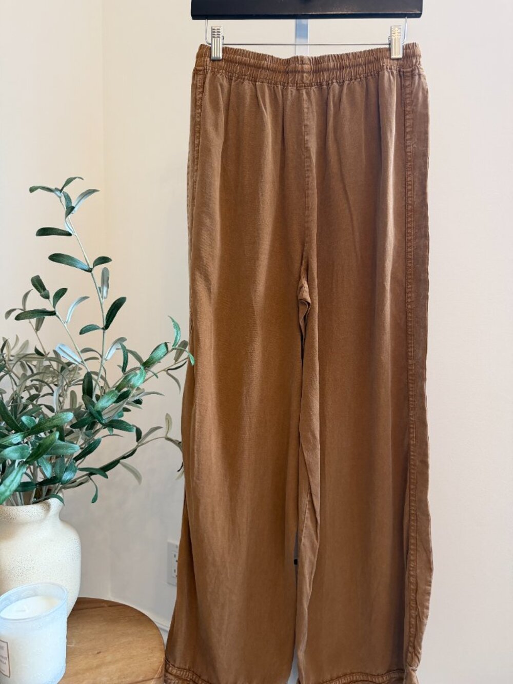 EASEL MINERAL WASHED TENCEL PANTS 100% TENCEL - Picture 4 of 6